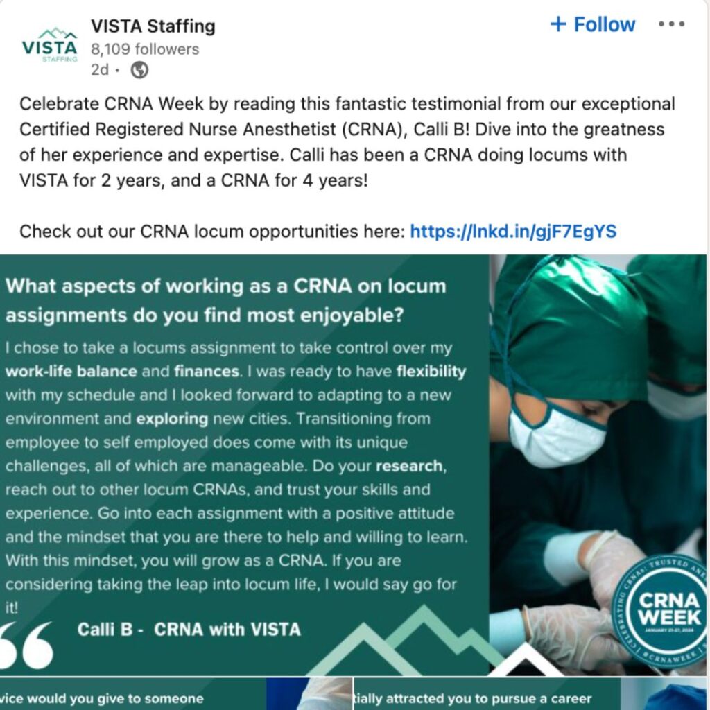CRNA Week 2024 How Locum Tenens Agencies Celebrated Locumpedia